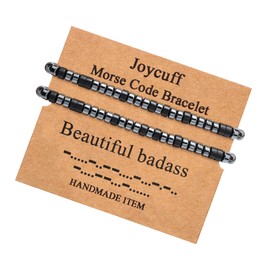 JoycuFF Bracelets for Women Fashion Best Friend BFF Friendship Bracelets Coworker Leaving Gifts Birthday Long Distance Christmas Morse Code Bracelets Beautiful B*d**s