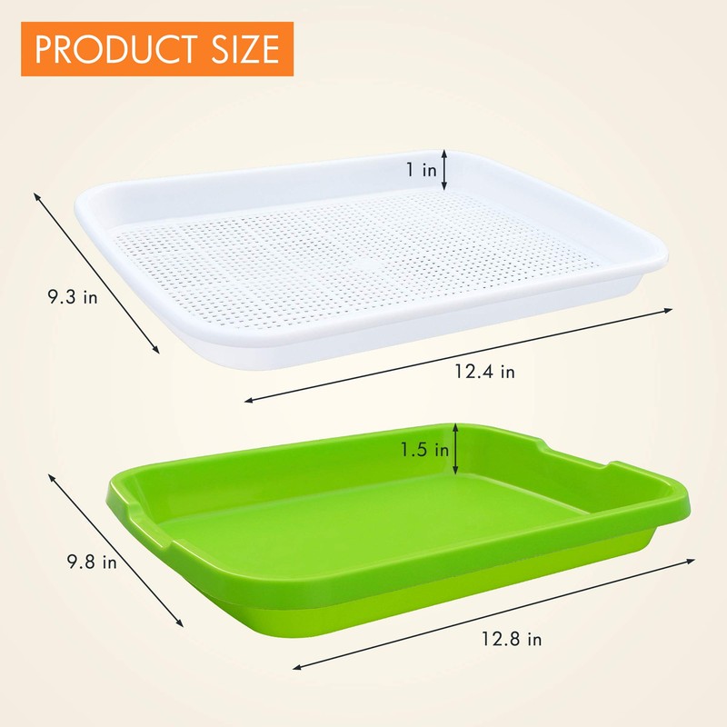 Gardzen 5-Pack Sprouts Growing Kit, Bean Sprouts Tray, Soil-Free Sprouting