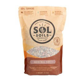 Sol Soils Original Sol Soil Topper – Decorative Rocks for Potted Plants, Succulents, Cactus, & More – Blend of Grey, Gold, & Red Rocks - Top Dressing for Water Retention & Pest Protection – 1 Quart