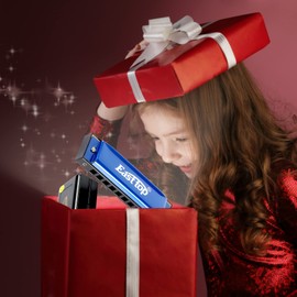 East top Blues Harmonica, Diatonic Harmonica Key of C 10 Holes 20 Tones Mouth Organ blues harp harmonica For Adults, Kids, Beginners, Professionals and Students as gift (Blue)