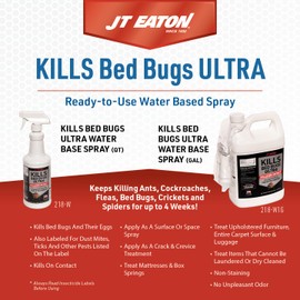 JT Eaton Kills Bed Bugs Ultra Spray, Water-Based Bed Bug & Insect Killer – Professional-Grade, Gallon with Sprayer