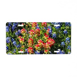 CafePress Texas Bluebonnets Aluminum License Plate, Front License Plate, Vanity Tag