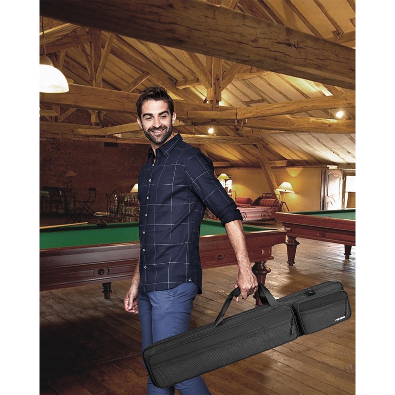PEKREWS Pool Cue Case, Pool Stick Case 4x5 with Multiple