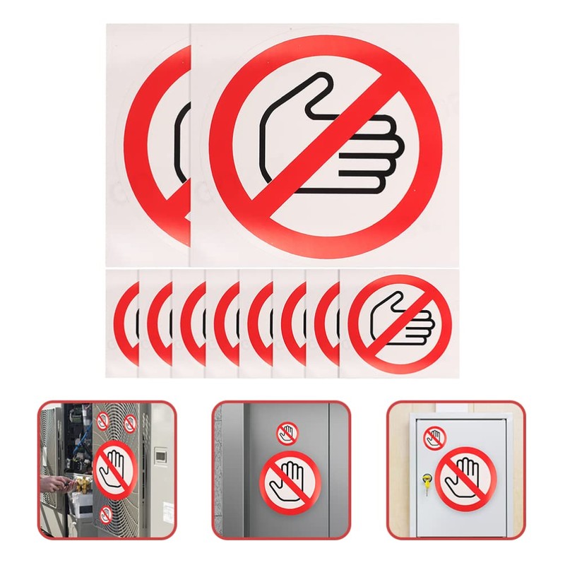 FOMIYES 10 Pieces No-Touch Sign Stickers Dont Touch Warning Sign