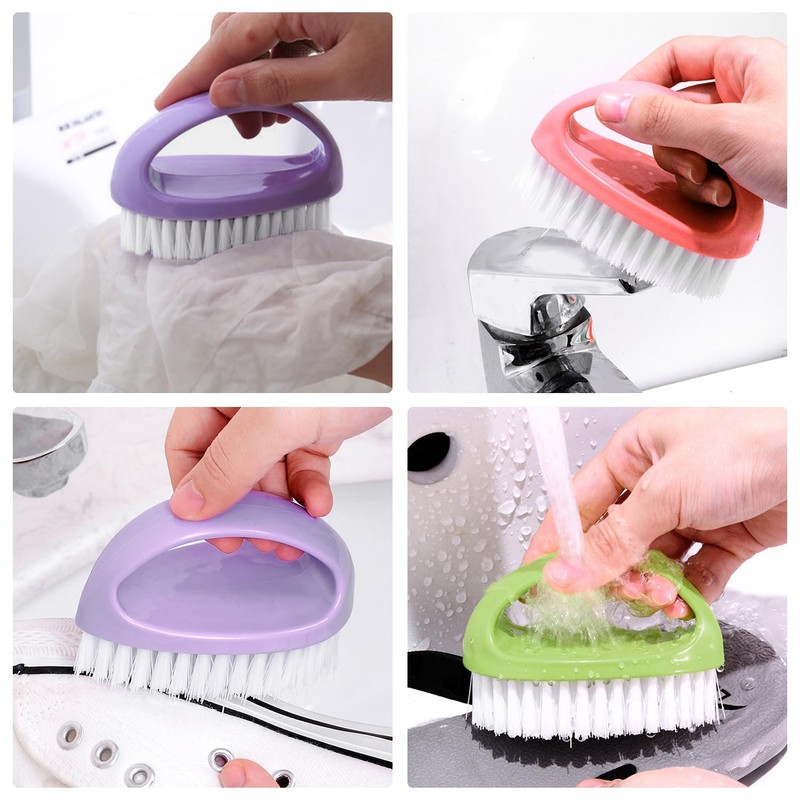 4 Piece Nail Brushes, Handle Cleaning Brush, Cleaning Scrubber, Multifunctional