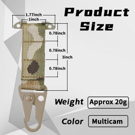 Tactical Gear Clip,Hanging Molle Webbing Belt Clip T-Mount Molle Clips Clash Hook for Outdoor Tactical Backpack Vest Key Holder Accessories (Camouflage 2pack)