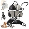 LPOTIUS 3-in-1 Pet Stroller with Detachable Carrier for Small Dogs