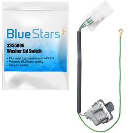 BlueStars Ultra Durable 3355806 Washer Lid Switch Replacement Part by BlueStars - Exact Fit for Whirlpool & Kenmore Washers - Replaces WP3355806VP PS11741201 WP3355806 AP2947199 PS341529