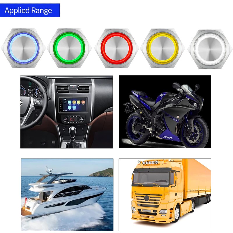 UL Listed 22mm Push Button Switch 15A 24V Latching 2NO