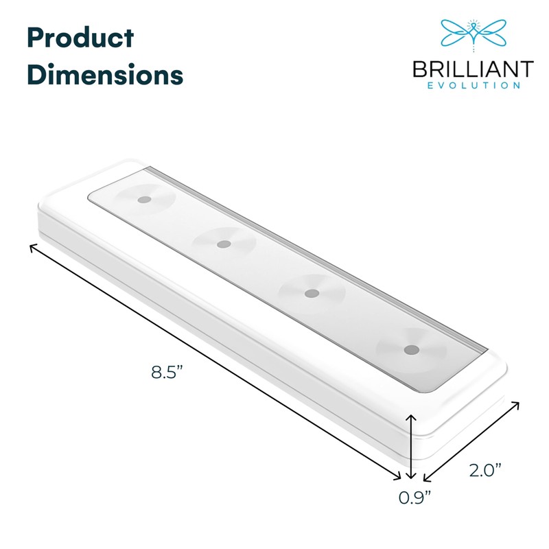 Brilliant Evolution 0.6" Ultra-Thin Wireless Under Cabinet Lights Battery-Operated LED