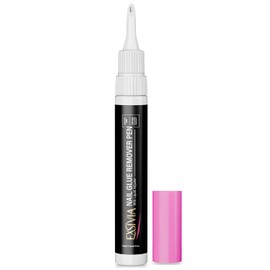 EXSIVIA Nail Glue Remover Pen 10ml Refillable Acetone Free Precision Nozzle with Cuticle Pusher Safely Removes Press On Nails & Glue Gentle on Natural Nails Odorless Formula