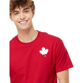 Mens Canada Shirt, Custom Handmade Canada Day Maple Leaf Shirt for Men L3 (T-shirt, Red, L)