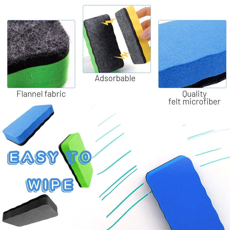 8pcs Thick Sticky Pad Dry Eraser, Whiteboard Eraser Blackboard Eraser,