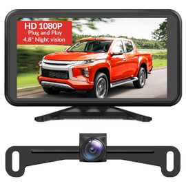 AUTO-VOX Backup Camera for Car Easy Setup Plug-Play: 4.8" 1080P No-Delay Clear Night Vision Rear View Camera, IP69K Waterproof 3X Zoom Back Up Camera Systems for Truck SUV Pickup Van