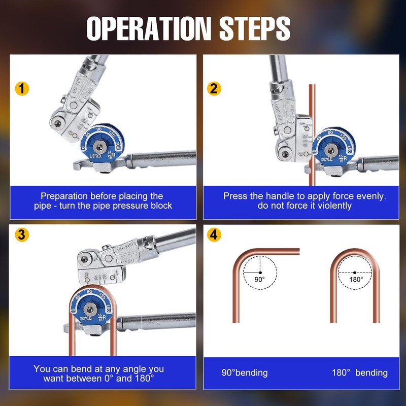 Tubing Bender ECUTEE 5/8 Heavy Duty Pipe Bender 180 Degrees