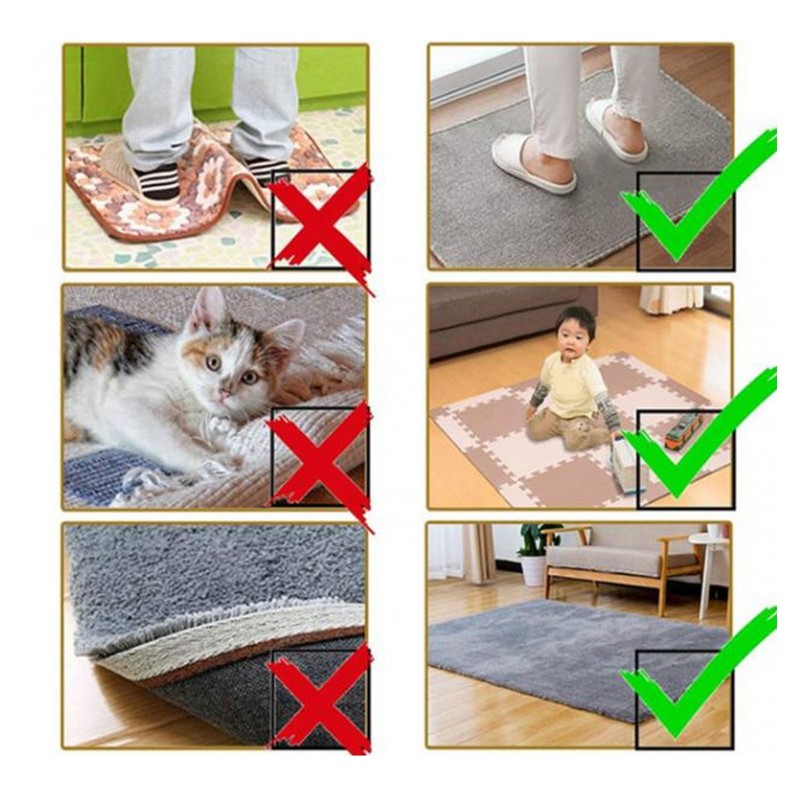 16pcs Anti Slip Rug Tape Reusable Washable Prevent Sliding Double
