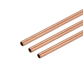 uxcell Copper Round Tube, 3mm OD 0.2mm Wall Thickness 300mm Long Straight Pipe Tubing 3 Pcs