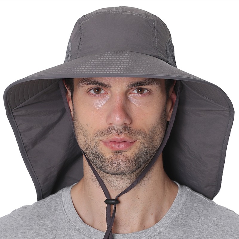 Fishing Cap Wide Brim Sun Hat with Neck Flap for