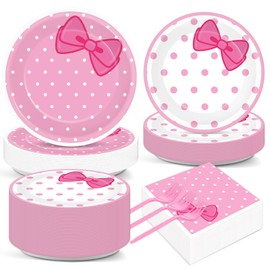 200 PCS Pink Cat Party Supplies Cute Cat Party Paper Plates and Napkins Tableware Set Cat Dinner Dinner Dessert Plates Party Decorations for Birthday Baby Shower Cute Kitty Party Favors for 50 Guests