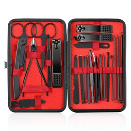 25-Piece Professional Nail Clipper Set – Stainless Steel Manicure & Pedicure Kit for Men & Women, Includes Cuticle Remover, Thick Nail Cutter, and Travel Case – Ideal Grooming Gift!