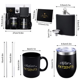 Graduation Doctors Nurses Gift for Women Men, Before Patients, After Patients Nurse Mug & Tumbler & Hip Flask Gifts Idea for Practitioner, Dental Assistant, Unique Birthday, Appreciation Gifts