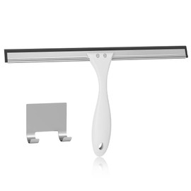 AmazerBath Squeegee for Shower Glass Door, Shower Squeegee for Glass Doors - All-Purpose Squeegee with Hook for Shower Doors, Windows, Mirrors, Tiles and Car Glass, 12 Inches