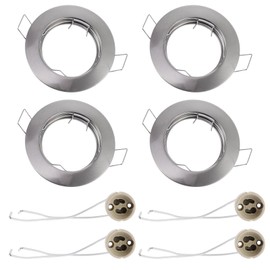 TEHAUX 8pcs Recessed Mounting Frame, Light Stand Spotlight Mounting Light Baffle Trim Recessed Ceiling Lights Led Ceiling Lights Light Ceiling Lamp Gu10 Spotlights Rings Decor Mr16 Downlight Embed