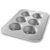 USA Pan Jumbo Texas Muffin Pan, 6 Well, Nonstick &