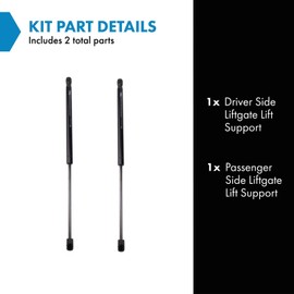 TRQ TRQ Driver & Passenger Side Liftgate Lift Support Shock Strut Set Compatible with 2011-2013 Kia Forte