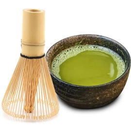 Bamboo Tea Whisk, Reusable Natural Bamboo Green Tea Powder Whisk, Tea Whisk, Chasen Prepares Handmade Matcha Powder Brush Tool (100 Prongs)