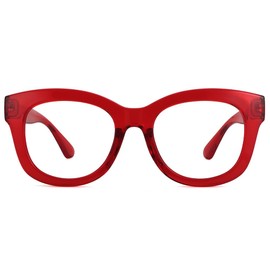 YOBOCO Oversized Reading Glasses Women 3.5 Large Readers Ladies Stylish Designer Reading Glasses 3.5，Red