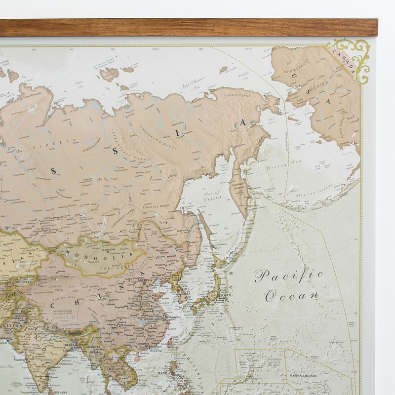 Maps International Giant World Map – Antique Style Mega-Map Of