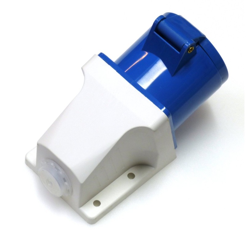 Knightsbridge IN0013 Industrial Connectors IP44 Angled Panel Mount Socket 2P+E,