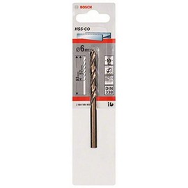 Bosch 2608585855 Professional HSS-Co Metal Drill Bit (stainless steel, 6 x 57 x 93 mm, accessory drill driver) , Gold