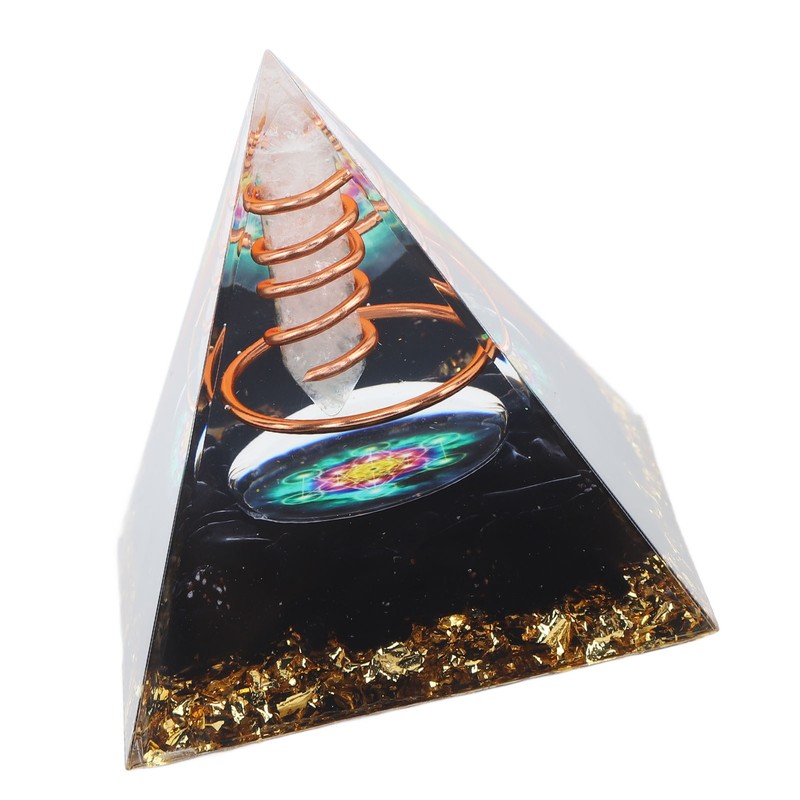 Healing Crystal Pillar Pyramid 6CM Epoxy Positive Energy Generator Meditation