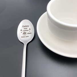 Best Friend Spoon Gift Christmas Birthday Gift for Best Friend Enjoy Your Coffee Spoon Gifts for Friends BFF Bestie Friendship Gifts for Women Girls