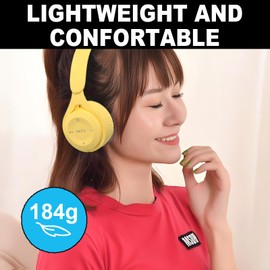 Upgraded Hybrid Noise Cancelling Bluetooth Headphones Over Ear Wireless Bluetooth with Mic Soft-Earpads HiFi Stereo Foldable Lightweight Headset Deep Bass for Home Office Cellphone PC