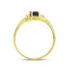 14k Yellow Gold Oval Sapphire And Diamond Ring (Size 5.5)