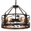 Monaxon Rustic Farmhouse Chandelier with Bear and Deer Design, 4-Light