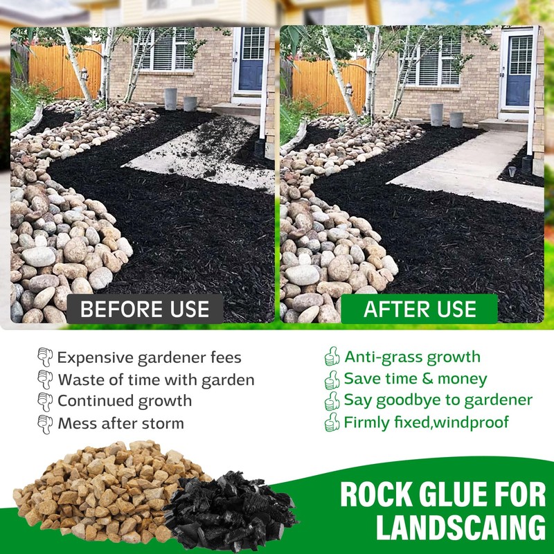 Rock Glue for Landscaping - Strong Mulch Glue for Pea