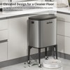 MRBIN Metal Kitchen Trash Can with Wheel Legs, 36L /
