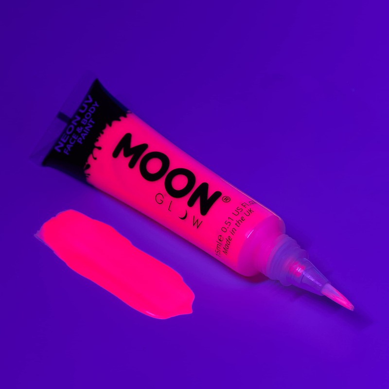 Moon Glow Intense Neon UV Face Paint, Orange, Single, with