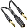 tunghey 2Pack 1/4 TRS Stereo Jack Female to Dual 1/4