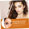 DOITOOL 1pc Stainless Steel Eyebrow Measuring Ruler Three-point Positioning Tool