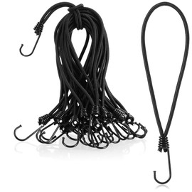 com-four® 25 x Premium Tarpaulin Tensioners with Hooks - Tensioning Elastic Straps for Banners, Posters, Tents, Tarpaulins, Gazebos - Tent Tensioners for Camping - Rubber Tensioner - Expander Loop