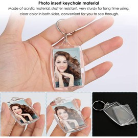 50 Piezas Llaveros Acrílicos de Foto,Foto en blanco Llavero, Llavero de Foto DIY Transparente, Marco de Fotos Acrílico, para Graduaciones, Aniversarios, Regalos de Pareja