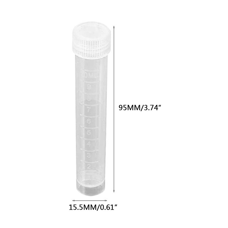 Plastic Test Tube 10ml Freezing Tube with Lid Vertical Screw