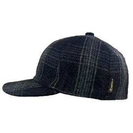 Borsalino Cashmere* Plaid Baseball Cap – Made in Italy (US, Numeric, 7 1/2, Black Plaid)