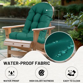 Lokex Adirondack Chair Cushion, Suitable for Indoor and Outdoor use Rocking Chair Cushion, Comes with Lace-up Straps and Anti-Slip Bottom, 44x19x4 Inches Waterproof High Back Rocking Chair Cushion