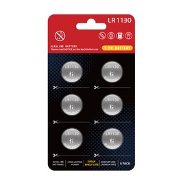 JUNINXIU AG10 Battery LR1130 Battery L1131f Battery L1131c SG10 389 189 1.5V Long-Lasting Alkaline Button Cell Batteries【5-Year Shelf Life】(6 Count)